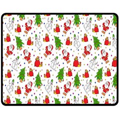 Hd-wallpaper-christmas-pattern-pattern-christmas-trees-santa-vector Fleece Blanket (Medium) 