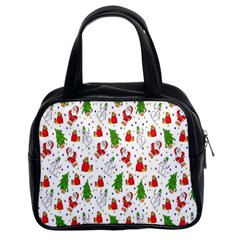 Hd-wallpaper-christmas-pattern-pattern-christmas-trees-santa-vector Classic Handbag (two Sides) by nate14shop