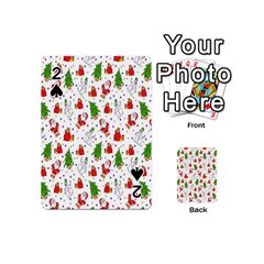 Hd-wallpaper-christmas-pattern-pattern-christmas-trees-santa-vector Playing Cards 54 Designs (Mini)