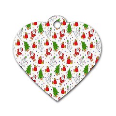 Hd-wallpaper-christmas-pattern-pattern-christmas-trees-santa-vector Dog Tag Heart (two Sides) by nate14shop