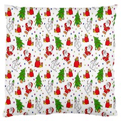 Hd-wallpaper-christmas-pattern-pattern-christmas-trees-santa-vector Large Cushion Case (Two Sides)