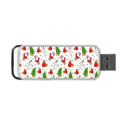 Hd-wallpaper-christmas-pattern-pattern-christmas-trees-santa-vector Portable USB Flash (One Side)