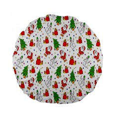 Hd-wallpaper-christmas-pattern-pattern-christmas-trees-santa-vector Standard 15  Premium Round Cushions