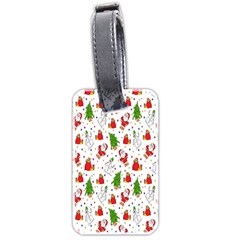 Hd-wallpaper-christmas-pattern-pattern-christmas-trees-santa-vector Luggage Tag (two Sides) by nate14shop