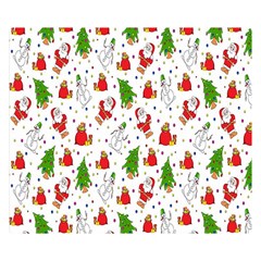 Hd-wallpaper-christmas-pattern-pattern-christmas-trees-santa-vector Double Sided Flano Blanket (Small) 