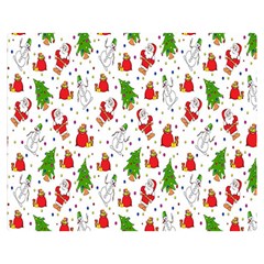 Hd-wallpaper-christmas-pattern-pattern-christmas-trees-santa-vector Double Sided Flano Blanket (Medium) 