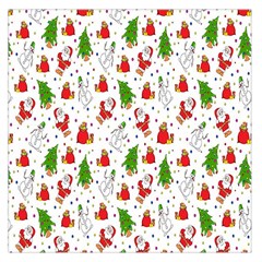 Hd-wallpaper-christmas-pattern-pattern-christmas-trees-santa-vector Square Satin Scarf (36  X 36 ) by nate14shop