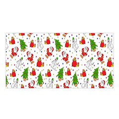 Hd-wallpaper-christmas-pattern-pattern-christmas-trees-santa-vector Satin Shawl 45  X 80  by nate14shop