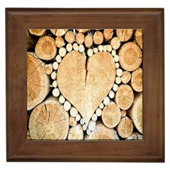 Wooden Heart Framed Tile