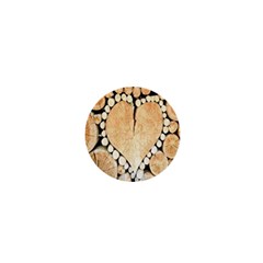 Wooden Heart 1  Mini Buttons