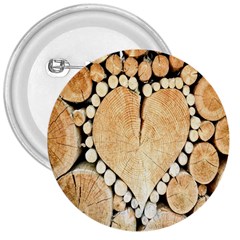 Wooden Heart 3  Buttons