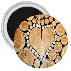 Wooden Heart 3  Magnets