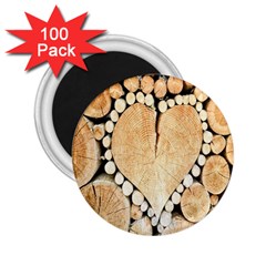 Wooden Heart 2.25  Magnets (100 pack) 