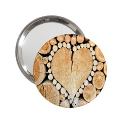 Wooden Heart 2.25  Handbag Mirrors