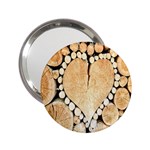 Wooden Heart 2.25  Handbag Mirrors Front