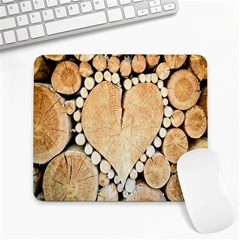 Wooden Heart Large Mousepads