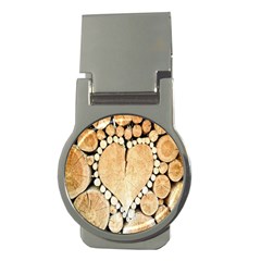 Wooden Heart Money Clips (Round) 