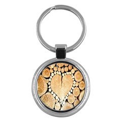 Wooden Heart Key Chain (Round)