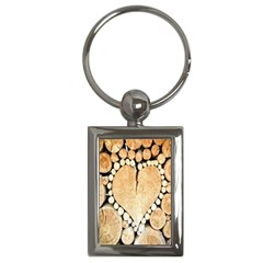 Wooden Heart Key Chain (Rectangle)