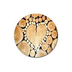 Wooden Heart Magnet 3  (Round)