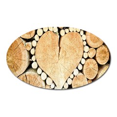 Wooden Heart Oval Magnet