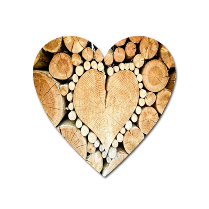 Wooden Heart Heart Magnet