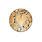 Wooden Heart Hat Clip Ball Marker (4 pack) Front