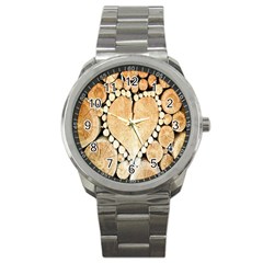 Wooden Heart Sport Metal Watch