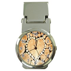 Wooden Heart Money Clip Watches