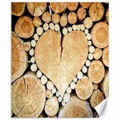 Wooden Heart Canvas 8  x 10 