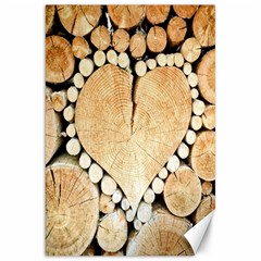 Wooden Heart Canvas 20  X 30  by nate14shop