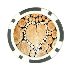 Wooden Heart Poker Chip Card Guard