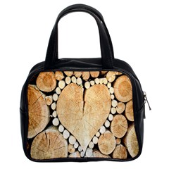 Wooden Heart Classic Handbag (Two Sides)