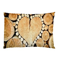 Wooden Heart Pillow Case