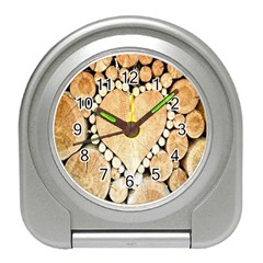 Wooden Heart Travel Alarm Clock by nate14shop