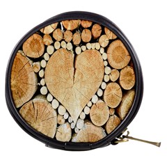 Wooden Heart Mini Makeup Bag