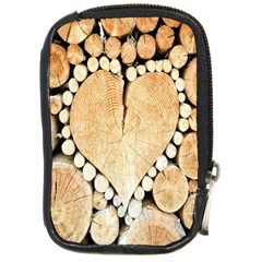 Wooden Heart Compact Camera Leather Case