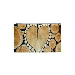 Wooden Heart Cosmetic Bag (Small)