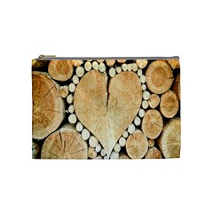 Wooden Heart Cosmetic Bag (Medium)