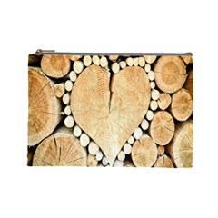 Wooden Heart Cosmetic Bag (Large)