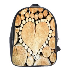 Wooden Heart School Bag (Large)