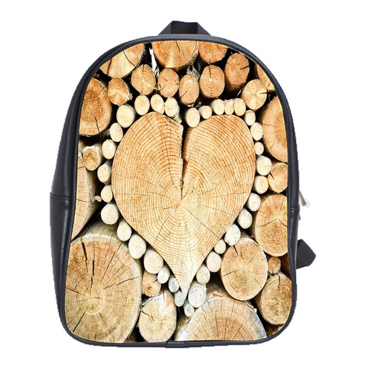 Wooden Heart School Bag (Large)