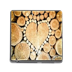 Wooden Heart Memory Card Reader (Square 5 Slot)