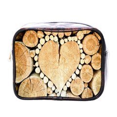 Wooden Heart Mini Toiletries Bag (One Side)