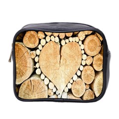 Wooden Heart Mini Toiletries Bag (Two Sides)