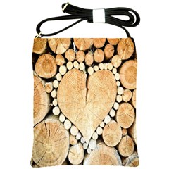 Wooden Heart Shoulder Sling Bag