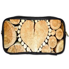 Wooden Heart Toiletries Bag (Two Sides)