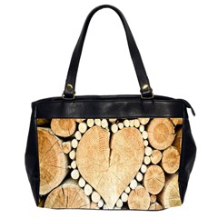 Wooden Heart Oversize Office Handbag (2 Sides)