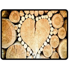 Wooden Heart Fleece Blanket (Large) 