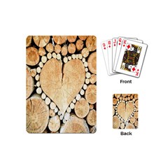 Wooden Heart Playing Cards Single Design (mini) by nate14shop